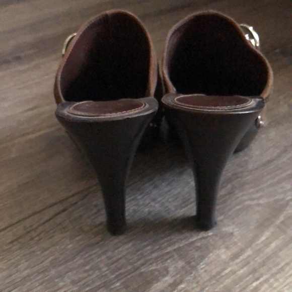 CHRISTIAN DIOR BROWN SUEDE PEACE CLOGS - Picture 4 of 6